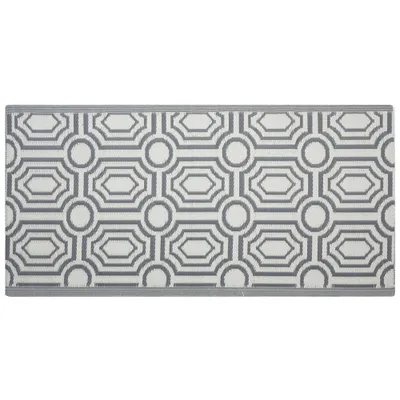 Produktbild von BELIANI Venkovní koberec šedobílý polypropylen 90 x 180 cm moderní žakárový tkaný obdélníkový
