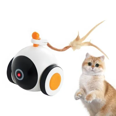 Produktbild von Interaktives Katzenspielzeug mit federbewehrtem, automatisches Katzenspielzeug für jeden Boden, elektrisches, bewegliches Katzenspielzeug