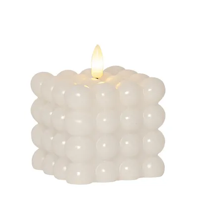 Produktbild von LED Bubble Kerze Dot, Echtwachs, weiß