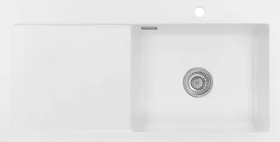 Produktbild von Auflagespüle KeraDomo MERA 100 SL Polar Becken rechts mit Handbetätigung