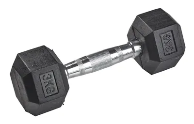 Produktbild von tanga sports® Gummi-Kurzhantel HEX, 3 kg
