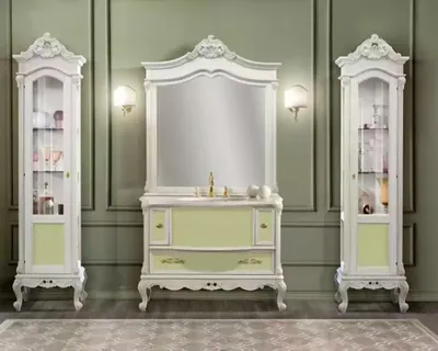 Productafbeelding van Badkamer meubels, set van 4 stuks: vitrine, wastafel, tafels