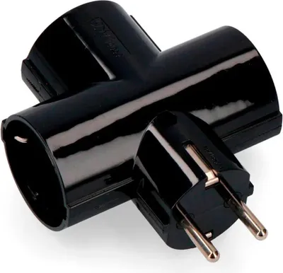 Obrázok produktu pre Edm Plug E40059 3 zásuvky 16a 250v čierna jedna veľkosť / EU Plug 220V čierna jedna veľkosť