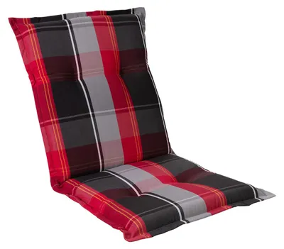 Obrázok produktu pre Homeoutfit24 Prato, vankúš na záhradnú stoličku,  Europe, polyester, OEKO-TEX® Standard 100, odolný voči UV žiareniu, popruh a šnúrky, 1 kus, Červená / čierna