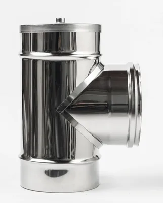 Immagine prodotto di Raccordo a T in acciaio inox 45° 200 mm, parete singola – Kamininox