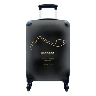 Produktbild von MuchoWow® Koffer Handgepäck Trolley Rollkoffer Kleine Reisekoffer mit 4 Rollen - Formel 1 - Monaco - Rennstrecke - Cabin Size < 55x40x23 cm & 55x40x20 cm - Fotokoffer - Kabinenkoffer - Boardgepäck - Reise-Box - Reisekoffer - Reisegepäck - Koffer mit Bild - Trolley für Kinder