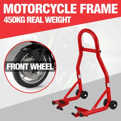 Produktbild von Motorrad-Montageständer - Vorderradständer - Einzelständer - 450 kg Traglast - 35 cm Hubhöhe - Eisen - Rot