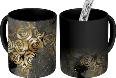 Produktbild von MuchoWow® Zauber Tasse Zaubertasse Magic Marmor - Gold - Rose - Muster 350 ml Farbwechsel Becher Geschenk Geschenkidee - Magic-Tasse - Fototasse - Keramiktassen - Bilder - Tasse Kaffee - Getränkbecher