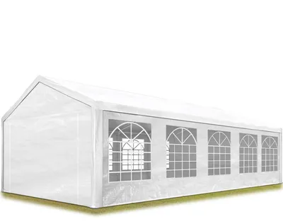 Obrázek produktu pro Párty stan pavilon 4x10 m v bílé plachtě PE 350 N nepromokavý zahradní stan s UV ochranou