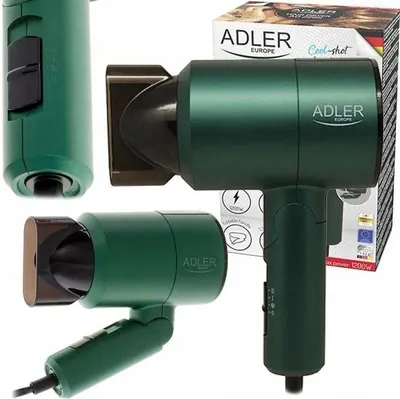 Produktbild von Kleiner Klappbarer Reisehaartrockner Kaltluft Grün 1200W