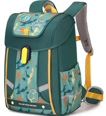 Produktbild von Schulrucksack Jungen Ergonomisch 1-4. Klasse Brustgurt Grün