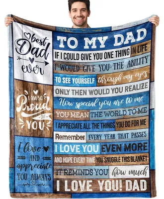 Produktbild von Weiche Flanelldecke mit liebevollen Texten für den Vater