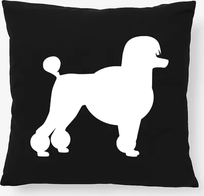 Produktbild von Huuraa Kissen Pudel Silhouette 40x40cm mit Füllung Black Baumwolle Dekokissen Geschenkidee
