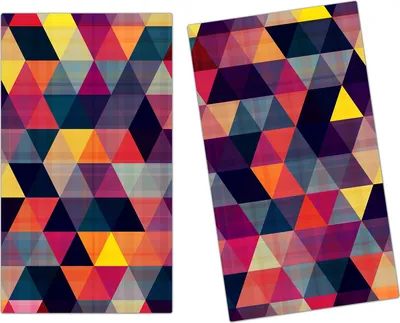 Produktbild von Spritzschutz Herdabdeckplatte Schneidebrett aus Glas Dreieck Hintergrund 2-Teilig (60x52cm)
