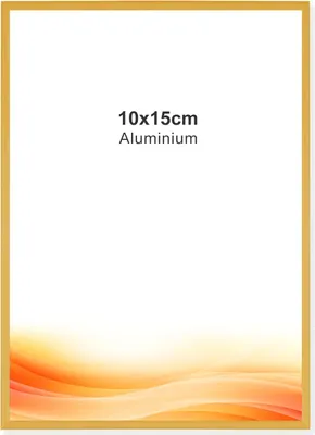 Produktbild von RAWWEST.BIS Alu Bilderrahmen 10x15 cm mit Plexi Rahmen für Bilder und Poster, Gold