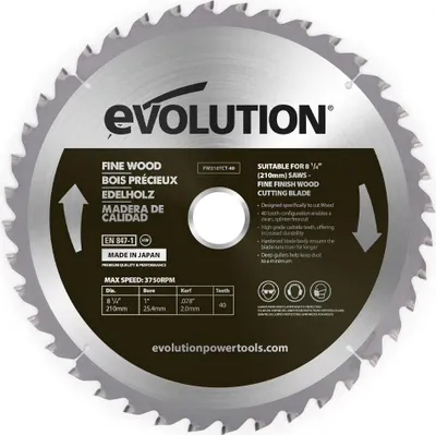 Obrázok produktu pre Presný pílový kotúč na drevo Evolution 210 mm 40T
