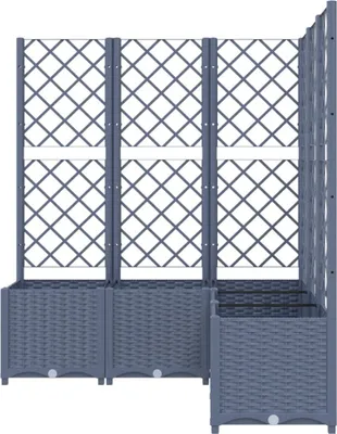 Produktbild von vidaXL Pflanzkübel mit Rankgitter Blaugrau 120x120x136 cm PP
