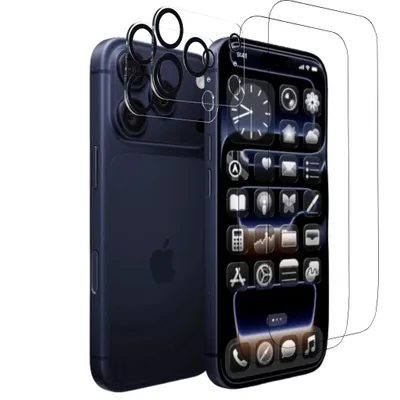 Produktbild von iPhone 17 Pro Max Kameraschutz Displayschutz Schutzglas für iPhone 17 Pro Max 2er Pack Panzerfolie Bildschirm Kamera Glasfolie