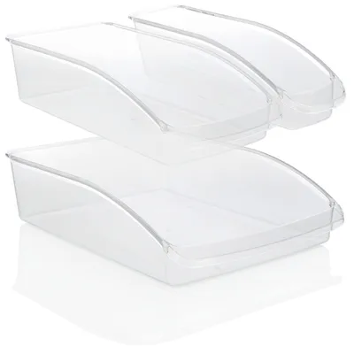 3er-Set Kühlschrank-Organizer, transparent, 33x23x8 cm