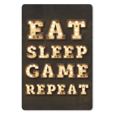 Produktbild von MuchoWow® Gaming Mauspad Mousepad Spiele - Spiele - Zitate - Sprichwörter - Eat sleep game repeat 18x27 cm - Mousepads - Maus Mat - Pad - Mausunterlage - Gaming Zimmer Ideen