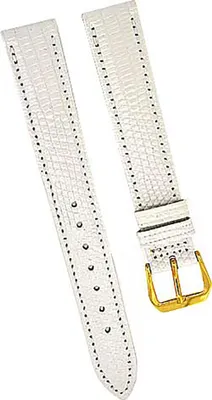 Produktbild von FORTIS Swiss Uhrenarmband LEDER weiß mit weißer Naht 16mm gold NEU