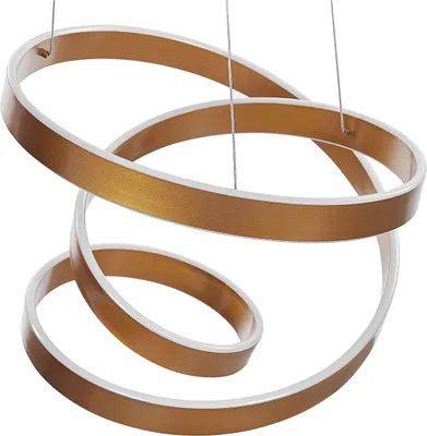 Produktbild von BELIANI Hängelampe LED Gold Metall Pendelleuchte für Esszimmer für Schlafzimmer für Wohnzimmer 135 cm geschwungene Form