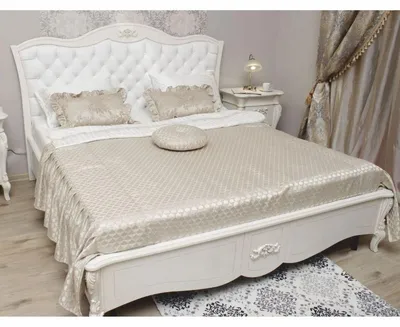 Produktbild von Casa Padrino Luxus Barock Doppelbett Weiß - Barock Schlafzimmer Möbel