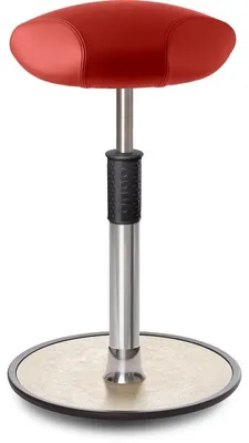 Produktbild von Sitz- Stehhocker Free Tall Triangel Boxmark Leder Rot chrom /cremeweiß.