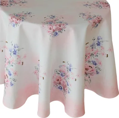 Immagine prodotto di Tovaglia fiori colori pastello rosa stampa colorata Ø 170 cm
