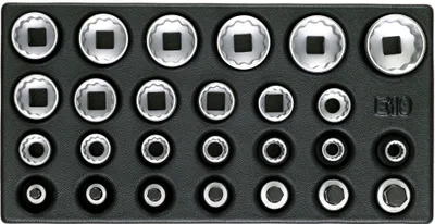 Produktbild von GEDORE 1500 ES-D 19 Satz Steckschlüsseleinsätze 1/2", UD-Profil, in 1/3 ES-Modul, 1899694