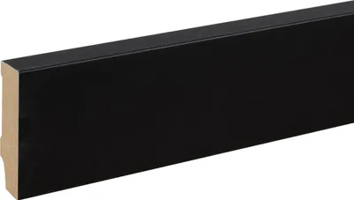 Produktbild von Sockelleiste MDF 16 x 58 x 2500 mm Schwarz zum Kleben, Clipsen, Schrauben & Nageln MDF-Kern foliert Fußleiste by PROVISTON 62.5 Meter | 25 Stück