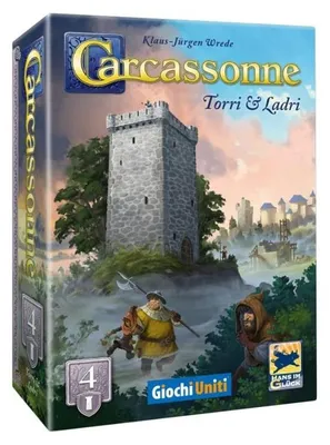 Zdjęcie produktu dla Carcassonne: Espansione 4 - Torri & Ladri (Nuova Edizione) (Wydanie włoskie) – Gra planszowa – Giochi Uniti – 2-6 graczy – 8+