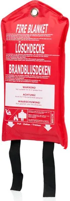 Produktbild von Feuerlöschdecke 100 x 100cm Brandschutzdecke Fettbrandlöscher Glasfaser