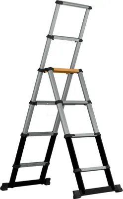 Obrázok produktu pre Teleskopický hliníkový rebrík – 2,05 m, 7 priečok – skladací, kompaktný