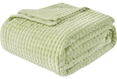 Productafbeelding van Pluizige deken, 150x200 cm, avocado groen, sherpa fleece