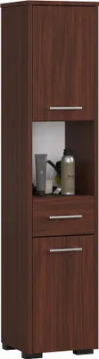 Produktbild von Akord Badezimmer-Hochschrank 2 Türen 1 Schublade 1 Einlegeboden Wenge 30X30X140 Cm
