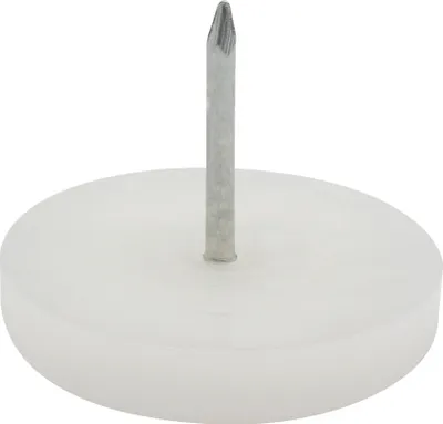 Produktbild von WAGNER Nagelgleiter / Möbelgleiter 4tlg. - Ø 30 x 6 / 25 mm, Kunststoffgleiter weiß zum Nageln, für robuste Böden - 15092999