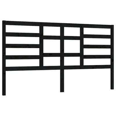 Image de vidaXL Tête de lit noire 206x4x104 cm pin massif