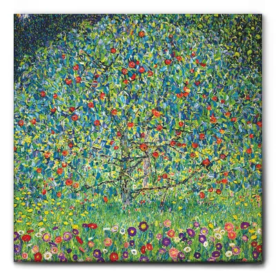 Image de Giallobus - Pommier I - Gustav Klimt - 50L x 50l cm - Tableau - Toile à cadre standard