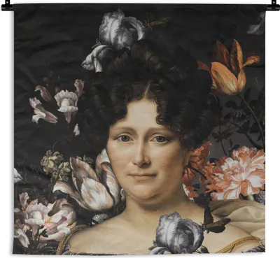 Produktbild von MuchoWow® Wandteppich Wandbehang Kunst - Blumen - Alte Meister 150x150 cm Tapisserie Dekoration Wandtuch - Wohnaccessoires - Modernes