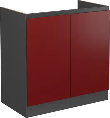 Produktbild von Spülenunterschrank Vicco R-Line Rot 80 cm J-Shape, ohne Arbeitsplatte, Model 39721