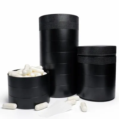 Produktbild von DAYX Supplement Organizer aus Aluminium 7-Tage Medikamentenbox - M - Ø 60mm
