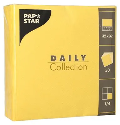Produktbild von 700 Servietten "DAILY Collection" 1/4-Falz 32 cm x 32 cm gelb