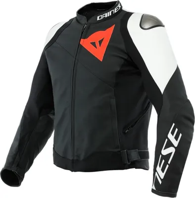 Produktbild von Dainese Sportiva Motorrad Lederjacke (Black/White,46)