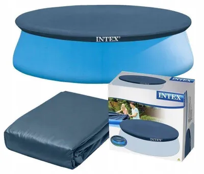 Zdjęcie produktu dla Intex 28020, Pokrywa basenu, Nad basenem naziemnym, Okrągły, Niebieski, PCW, Polietylen, 2,44 m