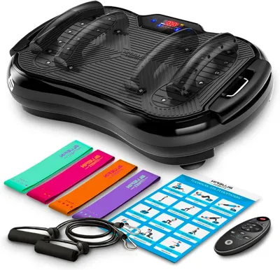 Produktbild von Vibrationsplatte – Fitness-Trainingsgerät – Ganzkörpertraining – 180 Intensitätsstufen – 77 x 44 x 17,5 cm – Schwarz