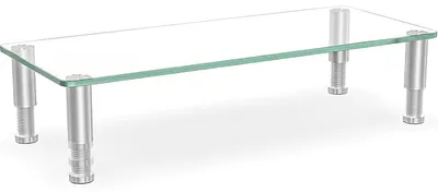 Productafbeelding van Monitorvoet, verstelbaar in hoogte en kantelbaar, transparant, draagvermogen 40 kg, hoogte 8,6-12,4 cm