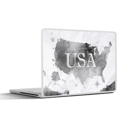 Produktbild von MuchoWow® Laptop Aufkleber Sticker Cover Weltkarte - Aquarell - Vereinigte Staaten 30x21 cm - Sticker für Laptop - Selbstklebend