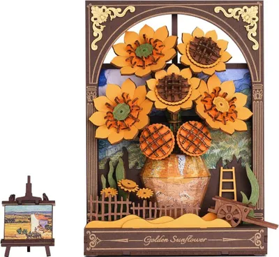 Immagine prodotto di puzzle 3D, Girasole, legno, Rowood, 266 pezzi