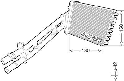 Produktbild von DENSO DRR09043 Wärmetauscher Innenraumheizung Kühler für FIAT PANDA (169) 500 (312)